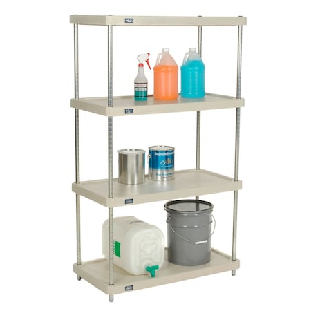 Nexel Starter Unit 24 in D, 48 in W, 63 in H, 4 Shelves, Tan 24486NSP